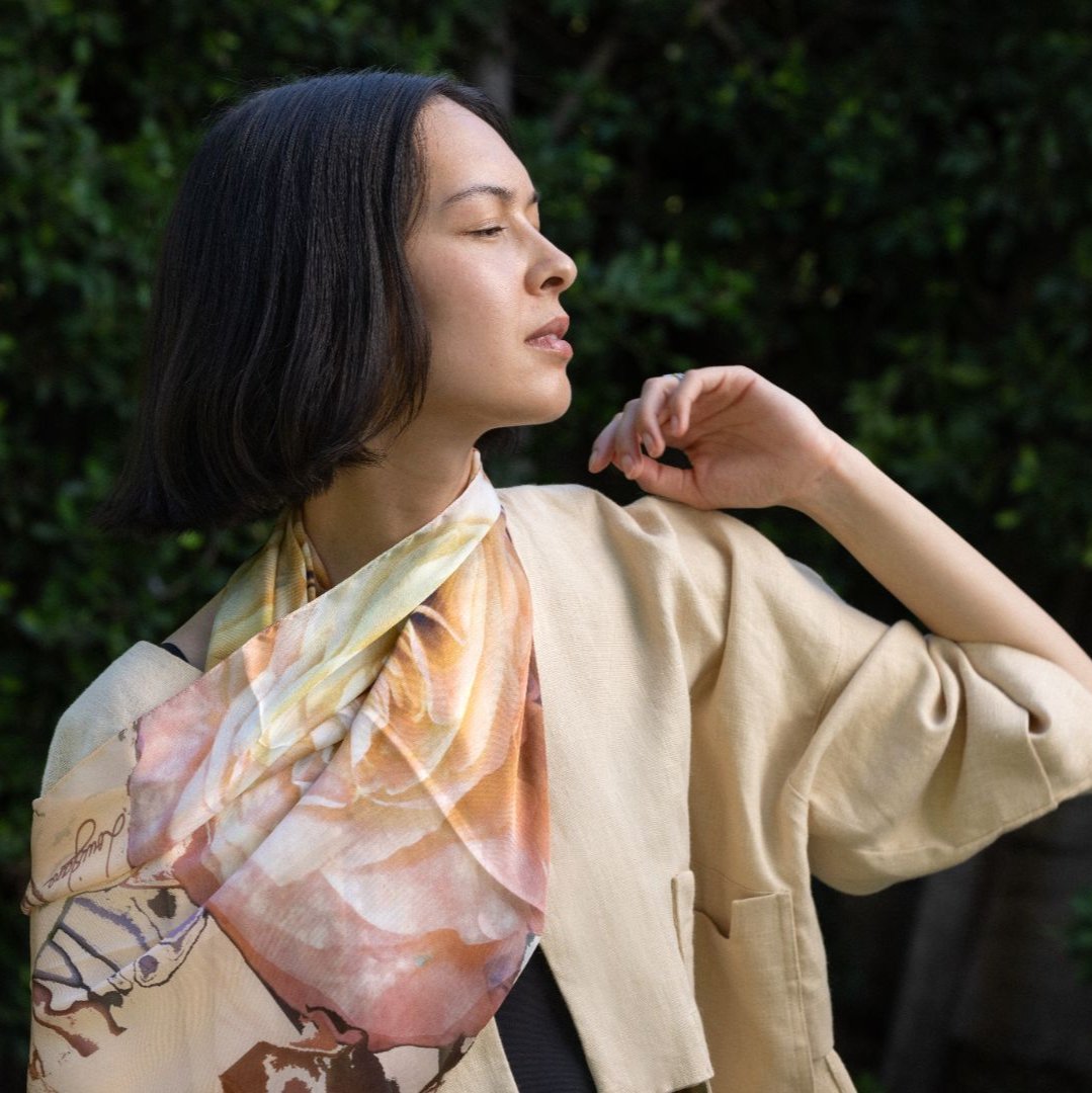 Cacophony of Roses Long Silk Scarf | Regular Length – Louis Jane