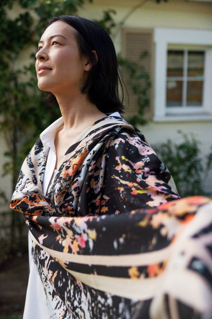 Kyoto Breeze Cashmere & Designer Silk Square Scarf – Louis Jane