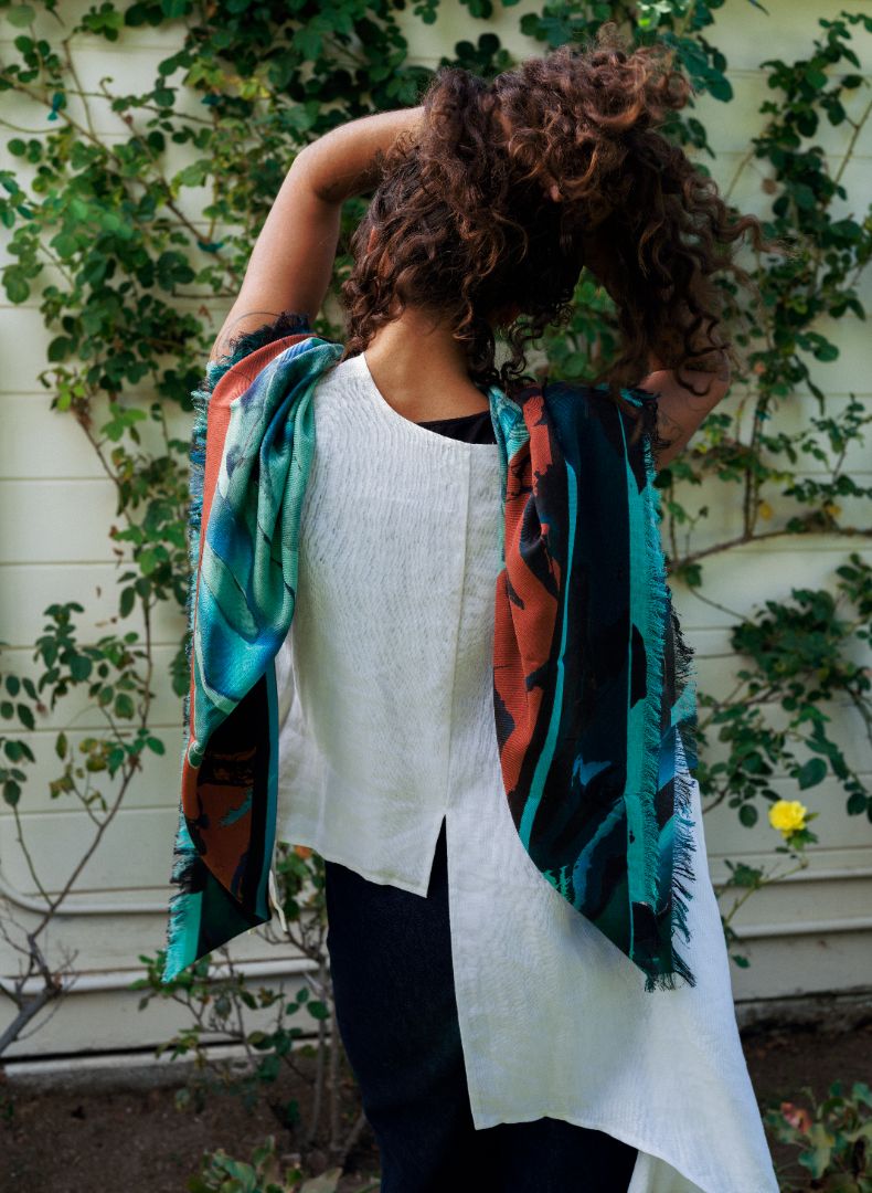 Camellia Winter Rose - Cashmere & Silk Oversized Square Shawl