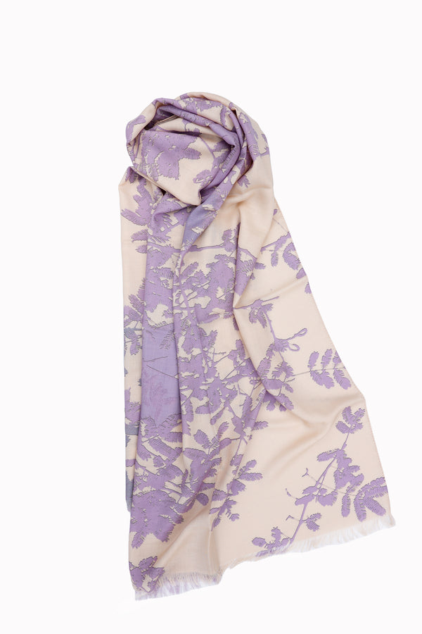 Fern Sprays - Long Cashmere & Silk Scarf