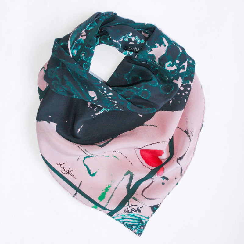 Japanese Orchid Small Silk Square Scarf